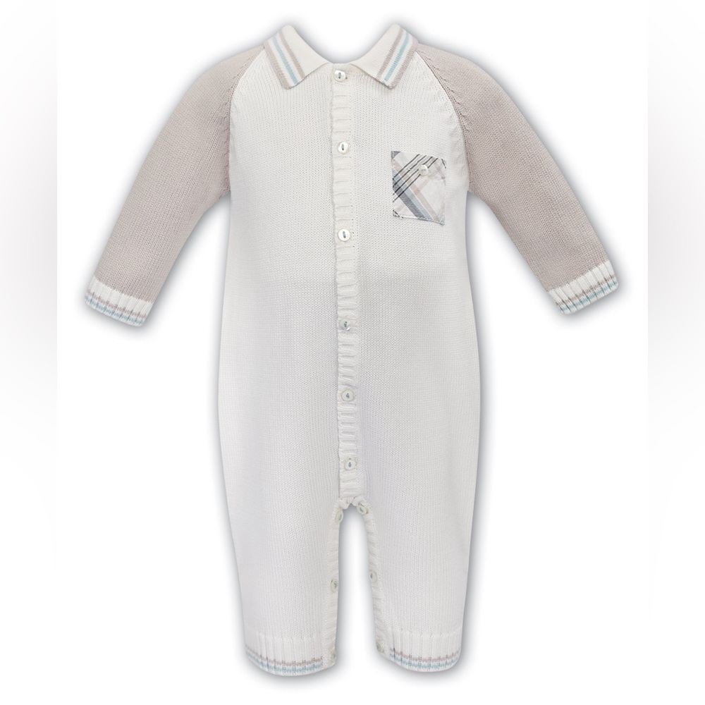 Sarah Louise baby boy knit romper